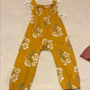 Floral Yellow Kids Jumpsuit